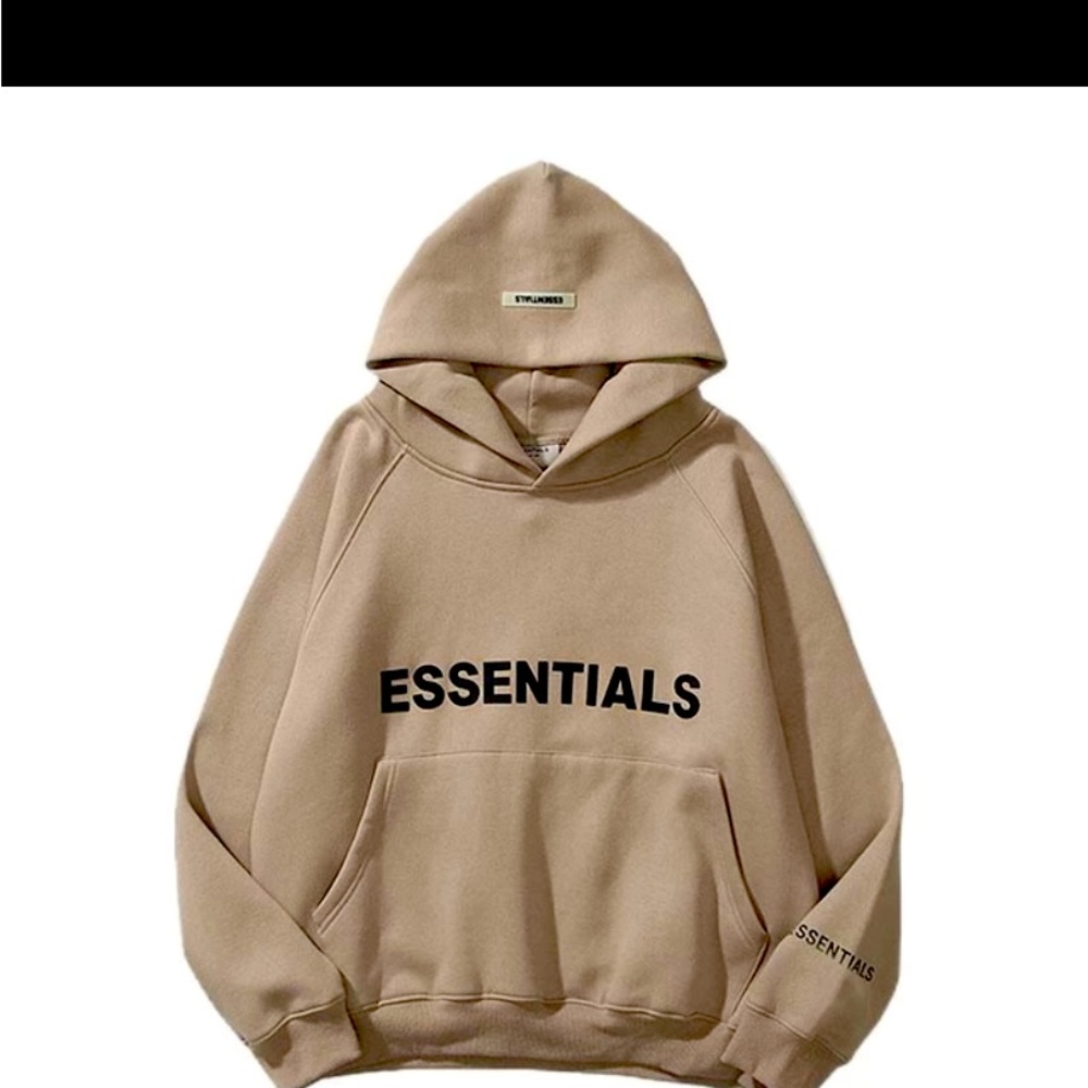 Essentials hoodie brown on black unisex small Essentials